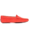 Tod's Gommino Suede Loafers In Red