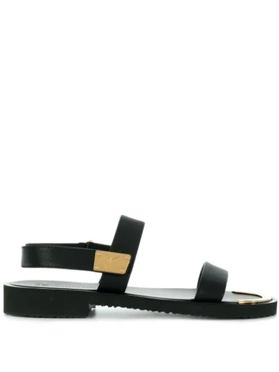 Giuseppe Zanotti Leather Double-strap Slingback Sandals In Black