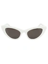 Saint Laurent Lily Cat-eye Acetate Sunglasses, Ivory In Ivory Grey