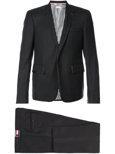 Thom Browne High Armhole Tuxedo And Low Rise Skinny Trouser With Grosgrain Tipping In Super 120's Twill In Black