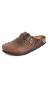Birkenstock Boston Bs Narrow Leather Clog In Animal Print