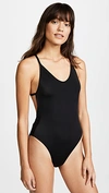 NORMA KAMALI FARA SLIP MIO SWIMSUIT BLACK,NKAMA30664