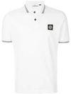 Stone Island Embroidered Logo Polo Shirt In White