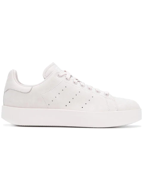 Adidas Originals Stan Smith New Bold White Leather Sneakers In Pink |  ModeSens