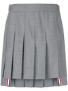 Thom Browne Pleated Wool Mini Skirt In Grey