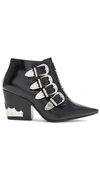 TOGA BUCKLE HEELED BOOTIE,AJ900