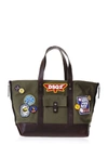 DSQUARED2 DSQ GREEN CANVAS BAG WITH PATCHES,10489479