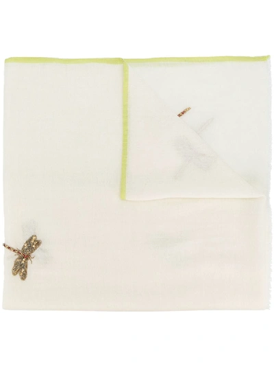 Janavi Dragonflies Scarf - White