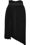 BALENCIAGA FANCY INTARSIA ASYMMETRIC PLEATED CREPE SKIRT