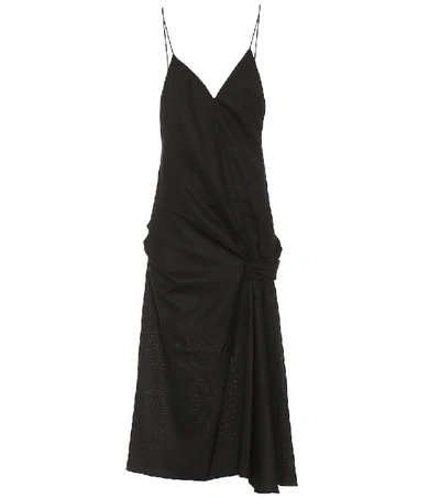 Jacquemus La Dressing Gown Samba Ruffle Dress In Black