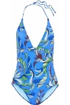 EMILIO PUCCI Printed halterneck swimsuit,US 4772211931535012