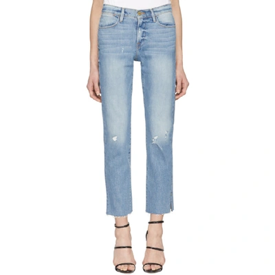 Frame Le High Distressed Cropped Straight-leg Jeans In Surrey