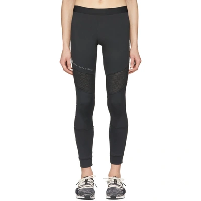 Adidas By Stella Mccartney Parley For The Oceans Performance Essentials Mesh-paneled Stretch Leggings In Black