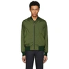 PS BY PAUL SMITH PS BY PAUL SMITH GREEN LIGHTWEIGHT NYLON BOMBER JACKET,PUSD930R537