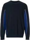 08SIRCUS 08SIRCUS PANELLED CREW-NECK JUMPER - BLUE,S18SMKN0312663141