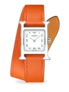 HERMÈS WATCHES HEURE H 21MM LACQUERED STAINLESS STEEL & LEATHER STRAP WATCH,400095313935
