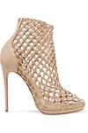 CHRISTIAN LOUBOUTIN PORLIGAT 120 WOVEN LEATHER ANKLE BOOTS