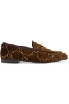 Gucci Black Velvet Jordaan Loafers