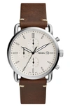 FOSSIL THE COMMUTER CHRONOGRAPH LEATHER STRAP WATCH, 42MM,FS5402