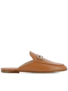 TOD'S BROWN LEATHER SLIPPERS,10490706
