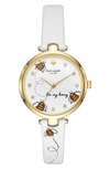 KATE SPADE KATE SPADE HOLLAND BEE LEATHER STRAP WATCH, 34MM,KSW1416