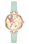 KATE SPADE HOLLAND BUTTERFLY LEATHER STRAP WATCH, 34MM,KSW1414