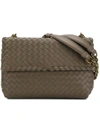 Bottega Veneta Steel Intrecciato Nappa Small Olimpia Bag In Brown