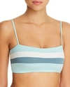 L*space Rebel Stripe Bikini Top In Light Turquoise