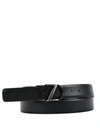 ERMENEGILDO ZEGNA BLACK LEATHER BELT,10490934