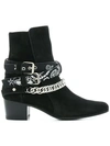 AMIRI BANDANA BUCKLE ANKLE BOOTS,WSBBKSUE12664642