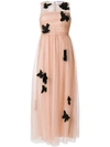 Red Valentino Embellished Swiss Dot Lace Dress In Pink