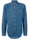 Polo Ralph Lauren Denim Sport Shirt In Blue