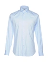 Bagutta Solid Color Shirt In Sky Blue