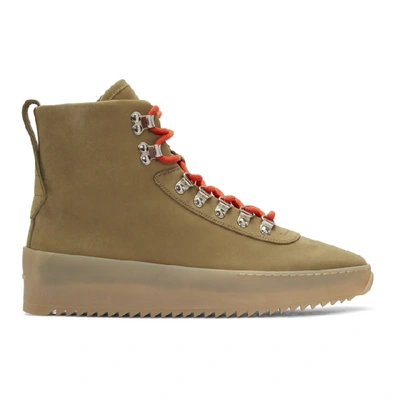 Fear Of God High Top Suede Hiking Sneakers In Khaki