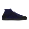 FENDI FENDI BLUE KNIT HIGH-TOP SNEAKERS,7E1058 A1GH