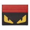 FENDI Black & Red 'Bag Bugs' Card Holder,7M0164 O73