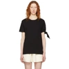 Jw Anderson Single Silk Knot Ribbed T-shirt In Black