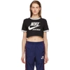 NIKE Black Cropped Classic Ringer Logo T-Shirt,AA1184