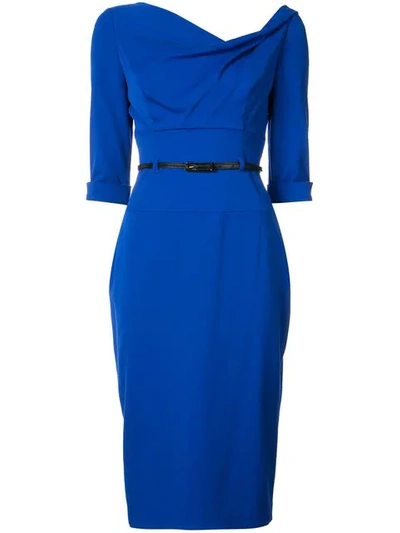 Black Halo Jackie O Three-quarter Sleeve Dress In Cobalt