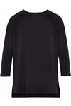 BELSTAFF WOMAN LACE-UP CASHMERE WOOL AND SILK-BLEND SWEATER BLACK,GB 4772211933332939