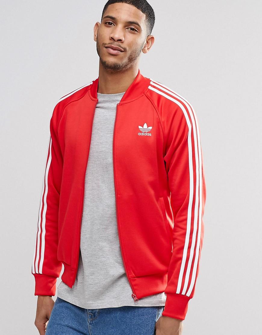 red adidas track jacket mens