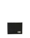 Ferragamo Gancini Bi-fold Leather Wallet In Black
