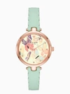 KATE SPADE holland butterfly mint leather watch,796483381124