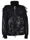 Sacai Sequined Detail Bomber Jacket In Black