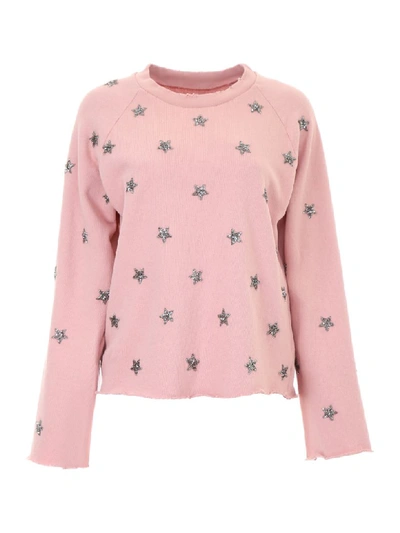 As65 Crystal Stars Sweatshirt In Nude (pink)