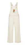 ALEXA CHUNG OVERSIZED EMBROIDERED FLOWER DUNGAREES,1801DE06DECO201002