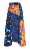 Msgm Patchwork Midi Skirt In Multi