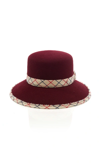 Maison Michel New Kendall Felt Hat In Burgundy