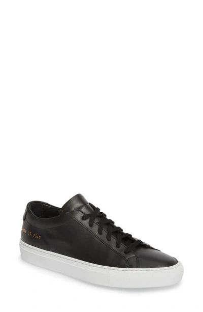 Common Projects Pebbled-finish Low-top Sneakers In Black