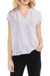 VINCE CAMUTO CRINKLE COTTON V-NECK BLOUSE,9028015